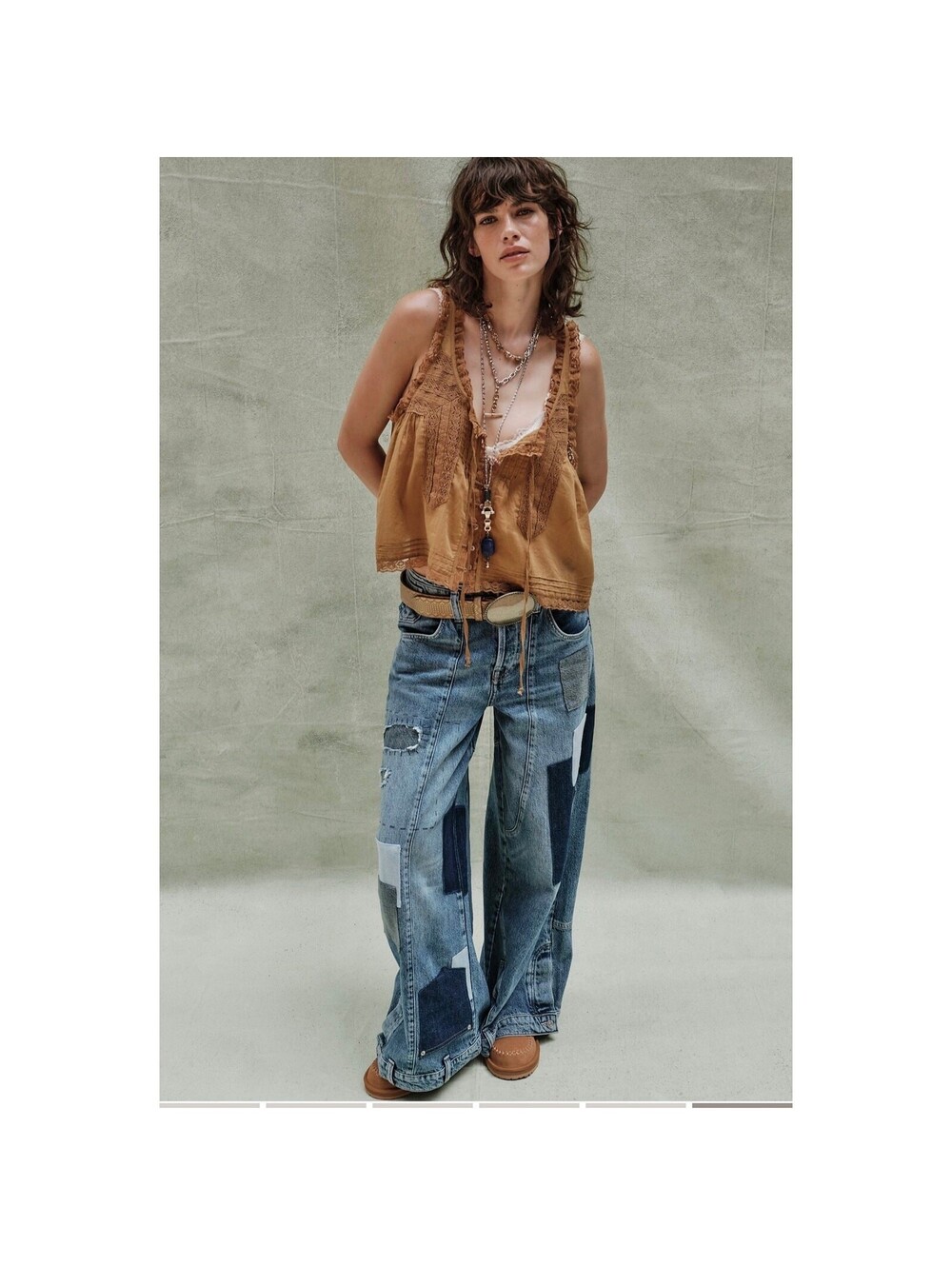Free People We The Free Head Over Heels Jeans Patchwork 27 New